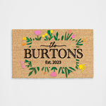 Colorful Personalized Name Est Doormat