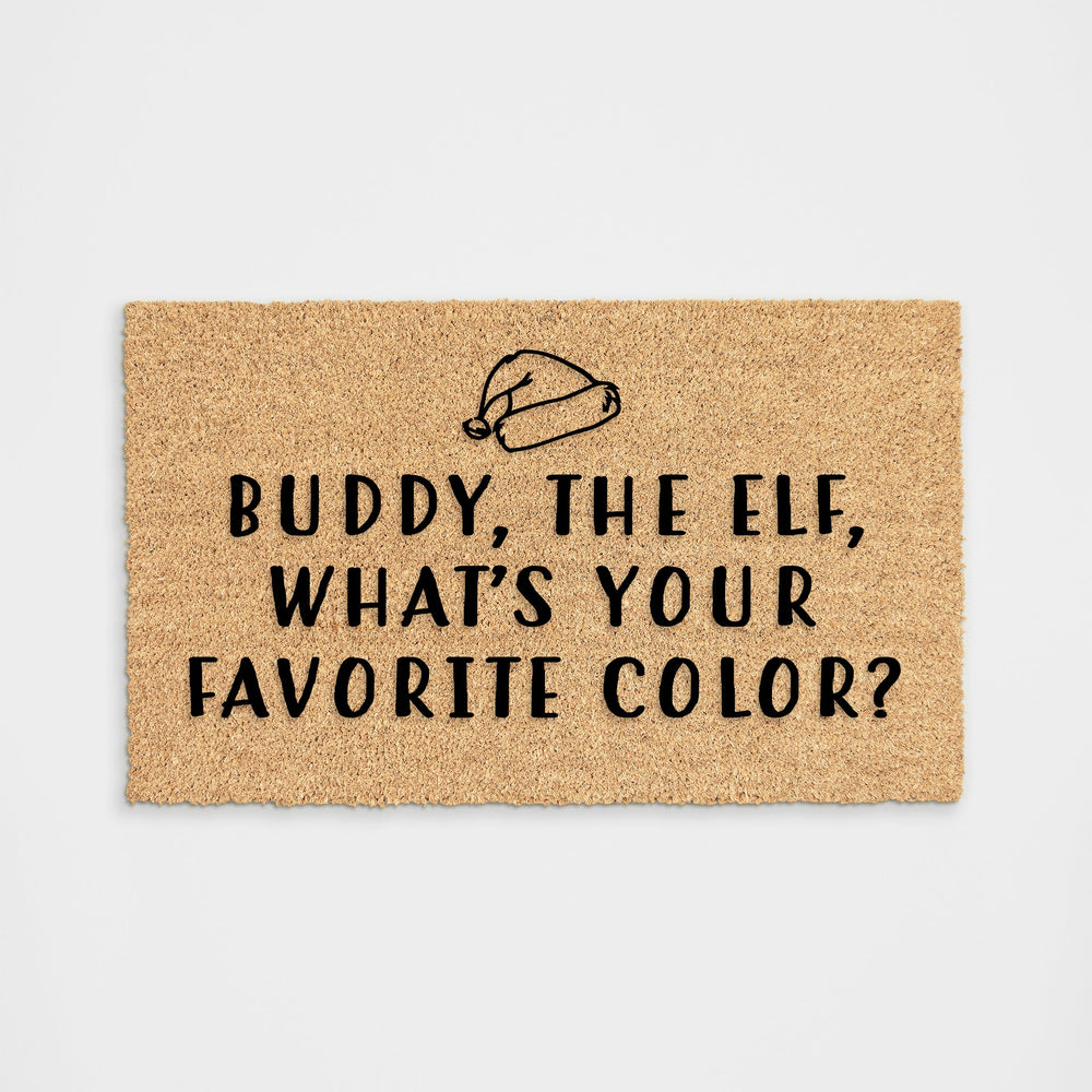 Buddy The Elf What's Your Favorite Color Doormat