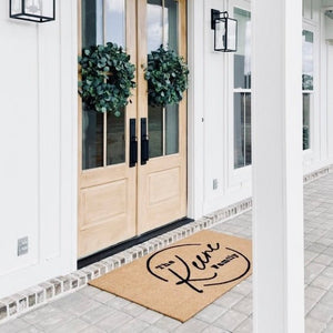 Personalized Monogram And Leaves Doormat - Doormat DeCoir