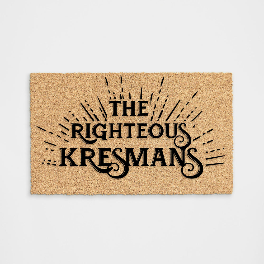 The Righteous Personalized Name Doormat