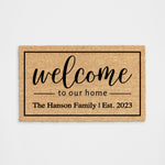 Welcome to our Home Personalized Family Name Doormat