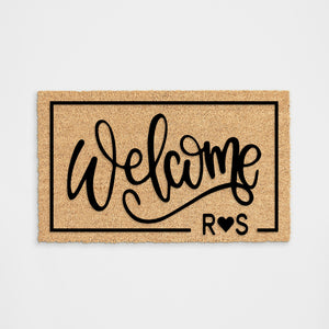 
            
                Load image into Gallery viewer, Welcome with Personalized Heart Initials Doormat
            
        