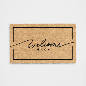 Welcome Back with Border Doormat