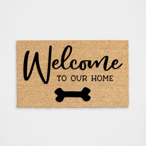 
            
                Load image into Gallery viewer, Welcome to our Home Dog Bone Doormat
            
        