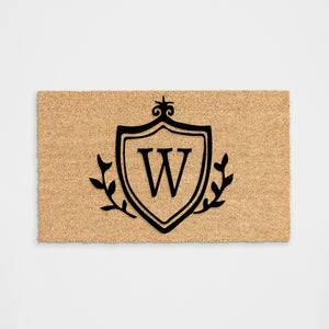 
            
                Load image into Gallery viewer, Personalized Last Initial Regal Shield Doormat
            
        