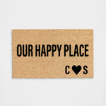 Personalized Initials Our Happy Place Doormat