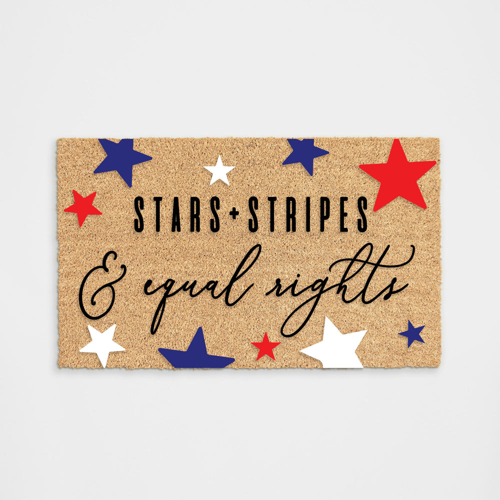 Stars and Stripes and Equal Rights Patriotic Doormat