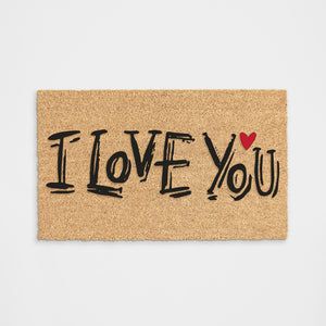 I Love You Doormat Heart Doormat