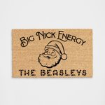 Funny Personalized Holiday Christmas Big Nick Energy Santa Doormat