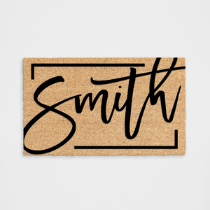 Personalized Script Border Doormat