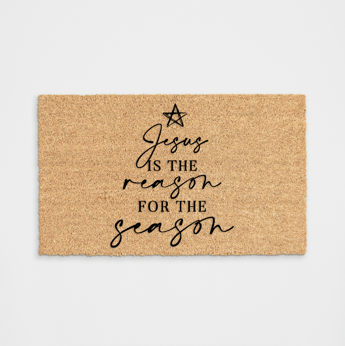 Jesus is the Reason for the Season Christmas Tree Doormat