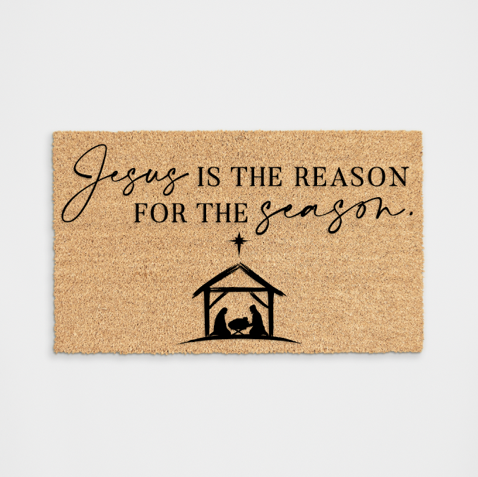 Jesus is the Reason for the Season Manger Doormat