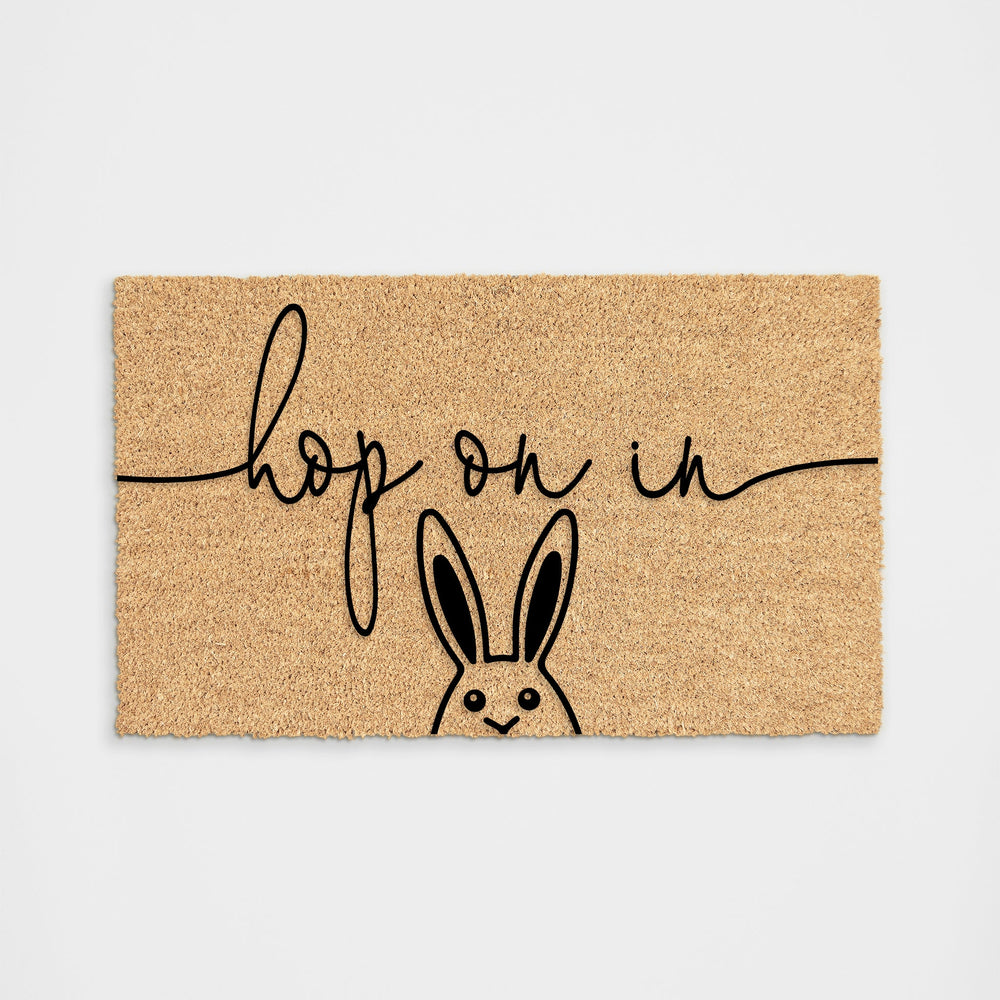 Hop On In Bunny Ears Doormat