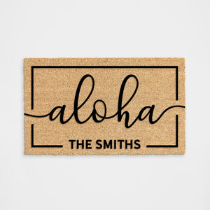 
            
                Load image into Gallery viewer, Personalized Aloha Border Doormat
            
        