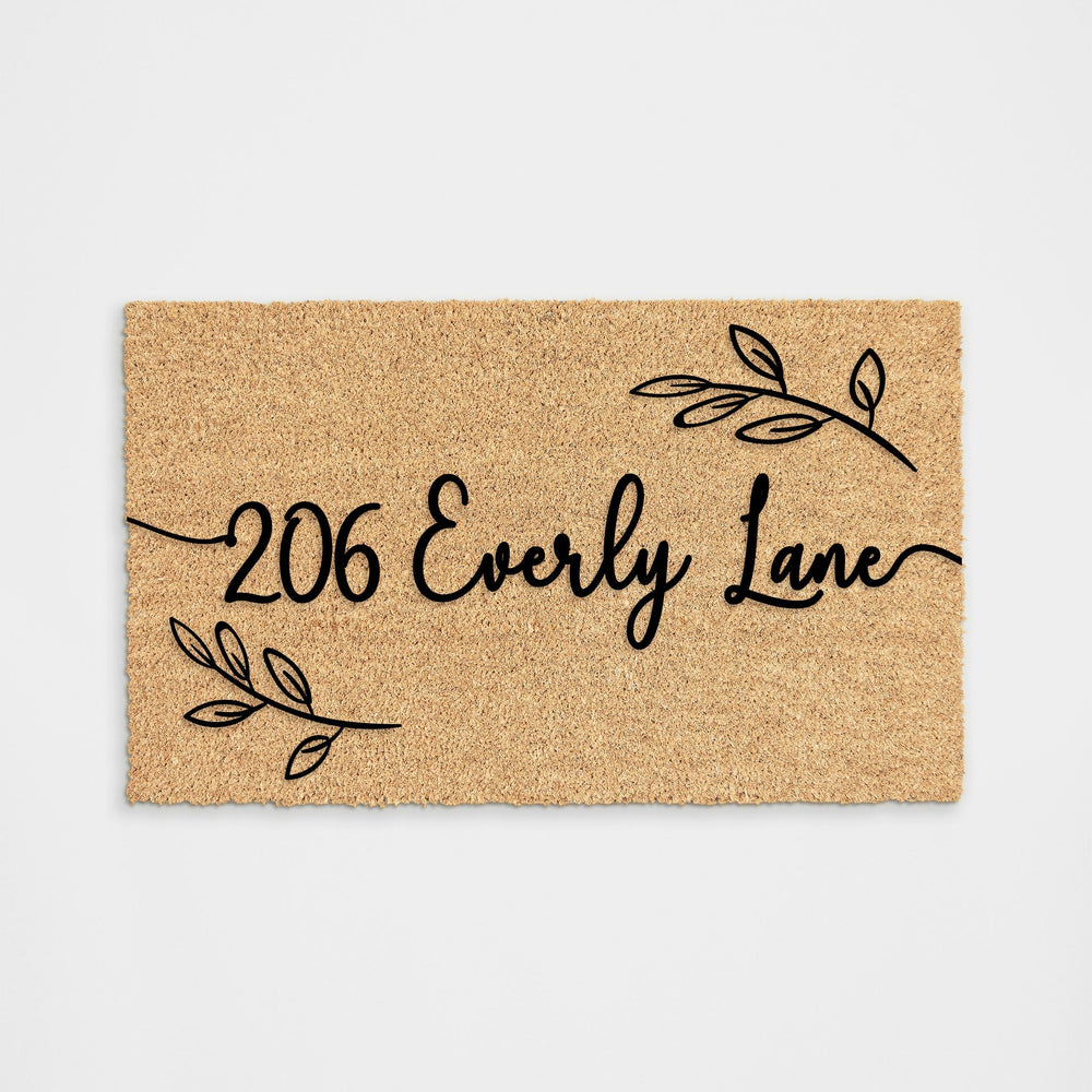 Personalized Floral Address Doormat