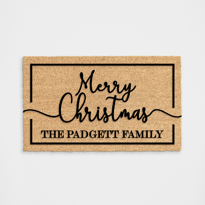 Personalized Merry Christmas Doormat DeCoir Doormat DeCoir