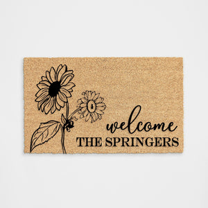 Personalized Sunflower Doormat
