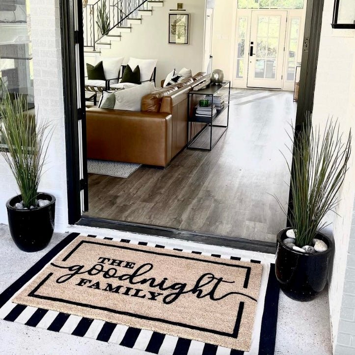 Personalized Welcome Home Footprints Doormat - Doormat DeCoir