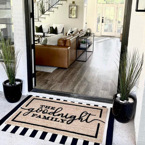 
            
                Load image into Gallery viewer, Personalized Welcome Home Footprints Doormat - Doormat DeCoir
            
        