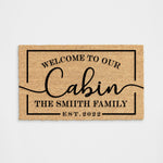 Welcome To Our Cabin Personalized Name Doormat - Doormat DeCoir